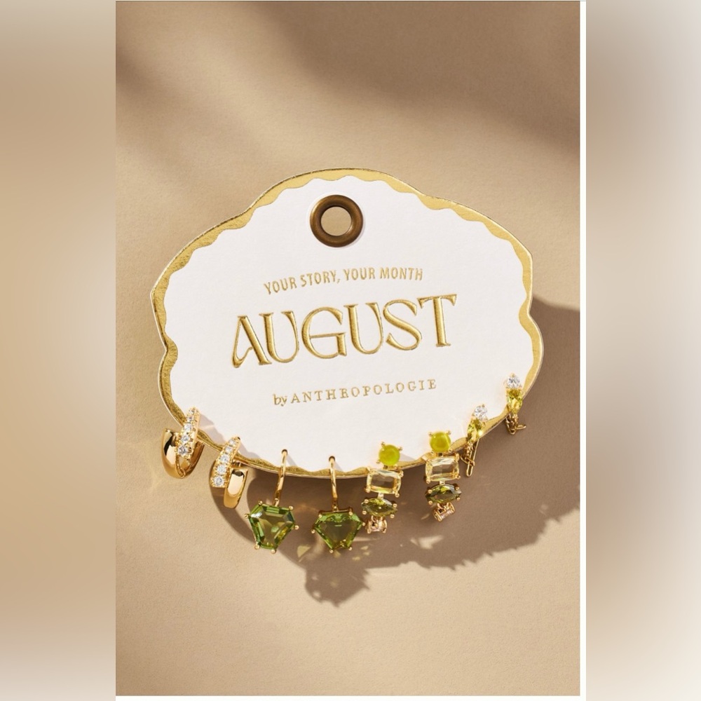 Anthropologi birthstone huggie earrings set of 4